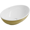 Mexen Elza lavabo à poser 40 x 33 cm, blanc/or motif écaille - 21014008