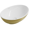Mexen Elza lavabo sobre encimera 40 x 33 cm, blanco/dorado patrón de escamas - 21014008