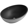 Mexen Elza lavabo sobre encimera 40 x 33 cm, negro mate/patrón de escamas plateado - 21014022
