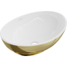 Mexen Elza opbouw waskom 40 x 33 cm, wit/goud - 21014006