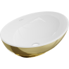 Mexen Elza opzetwastafel 40 x 33 cm, wit/goud - 21014006