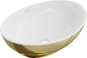 Mexen Elza lavatório de bancada 40 x 33 cm, branco/dourado - 21014006