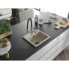 Mexen Milo fregadero de granito de 1 cubeta con grifo de cocina Duo, beige - 6505-69-671701-07-B