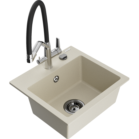 Mexen Milo granitten Eenzelspull mat Kiche-Krunn Duo, beige - 6505-69-671701-07-B