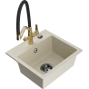 Mexen Milo évier de cuisine en granit 1 bac avec robinet Duo, beige - 6505-69-671701-57-B