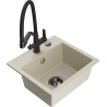 Mexen Milo 1-Becken Granitspüle mit Küchenarmatur Duo, beige - 6505-69-671701-70-B
