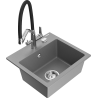 Mexen Milo évier de cuisine en granit 1 bac avec robinet de cuisine Duo, gris - 6505-71-671701-07