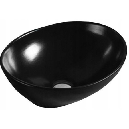 Mexen Elza opbouwwasbak 40 x 33 cm, zwarte glans - 21014070