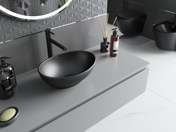 Mexen Elza lavabo sobreencimera 40 x 33 cm, negro mate - 21014085