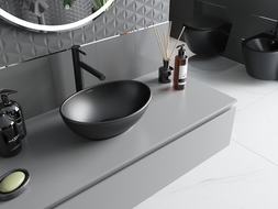 Mexen Elza virsmas jaucējkrāns 40 x 33 cm, melns matēts - 21014085