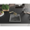 Mexen Milo évier granit 1 bac avec robinet de cuisine Duo, gris - 6505-71-671701-57-B