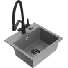 Mexen Milo lavello in granito a 1 vasca con miscelatore cucina Duo, grigio - 6505-71-671701-70-B