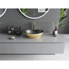 Mexen Elza lavabo sobre encimera 40 x 33 cm, negro mate/diseño dorado líneas - 21014027