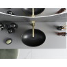 Mexen Elza lavabo sobre encimera 40 x 33 cm, negro mate/diseño dorado líneas - 21014027