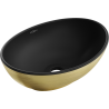 Mexen Elza countertop basin 40 x 33 cm, black matte/gold line pattern - 21014027