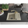 Mexen Enzo lavello in granito a 1 vasca con gocciolatoio e rubinetto da cucina Duo, beige - 6506-69-671701-57-B