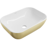 Mexen Rita countertop basin 45 x 32 cm, white/gold lines - 21084553