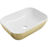 Mexen Rita opzetwastafel 45 x 32 cm, wit/gouden lijnen - 21084553