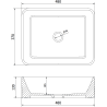 Mexen Catia umywalka nablatowa 48 x 37 cm, biała/złota wzór kratka - 21314809