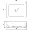 Mexen Catia umywalka nablatowa 48 x 37 cm, zielona jasna mat - 21314848