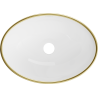Mexen Elza lavabo à poser 40 x 33 cm, bord blanc/or - 21014005