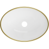 Mexen Elza opbouwwastafel 40 x 33 cm, wit/gouden rand - 21014005
