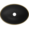 Mexen Elza Aufsatzwaschbecken 40 x 33 cm, schwarz matt/goldener Rand - 21014025