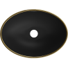 Mexen Elza lavandino da appoggio 40 x 33 cm, nero opaco/bordo dorato - 21014025