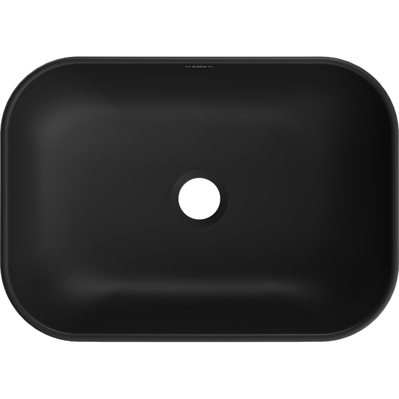 Mexen Rita lavatório de bancada 45 x 32 cm, preto mate/padrão de linhas prateadas - 21084573