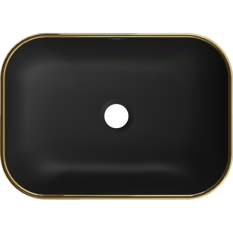 Mexen Rita countertop washbasin 45 x 32 cm, black matt/gold check pattern - 21084579