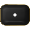 Mexen Rita countertop washbasin 45 x 32 cm, black matt/gold check pattern - 21084579