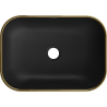 Mexen Rita lavello da appoggio 45 x 32 cm, nero opaco/bordo dorato - 21084575