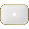 Mexen Rita lavabo da appoggio 45 x 32 cm, bianco/oro bordo - 21084505