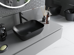 Mexen Rita lavabo sobre encimera 45 x 32 cm, negro mate - 21084585