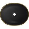 Mexen Viki lavabo à poser 48 x 35 cm, noir mat/motif grille dorée - 21054879