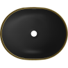 Mexen Viki opzetwastafel 48 x 35 cm, matzwart/goud rasterpatroon - 21054879