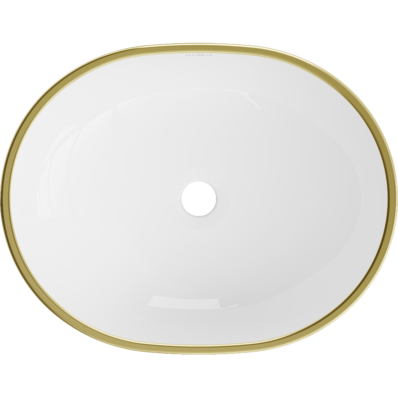 Mexen Viki lavabo sobre encimera 48 x 35 cm, blanco/dorado patrón de cuadrícula - 21054809