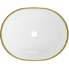 Mexen Viki lavabo de comptoir 48 x 35 cm, blanc/doré motif carreaux - 21054809