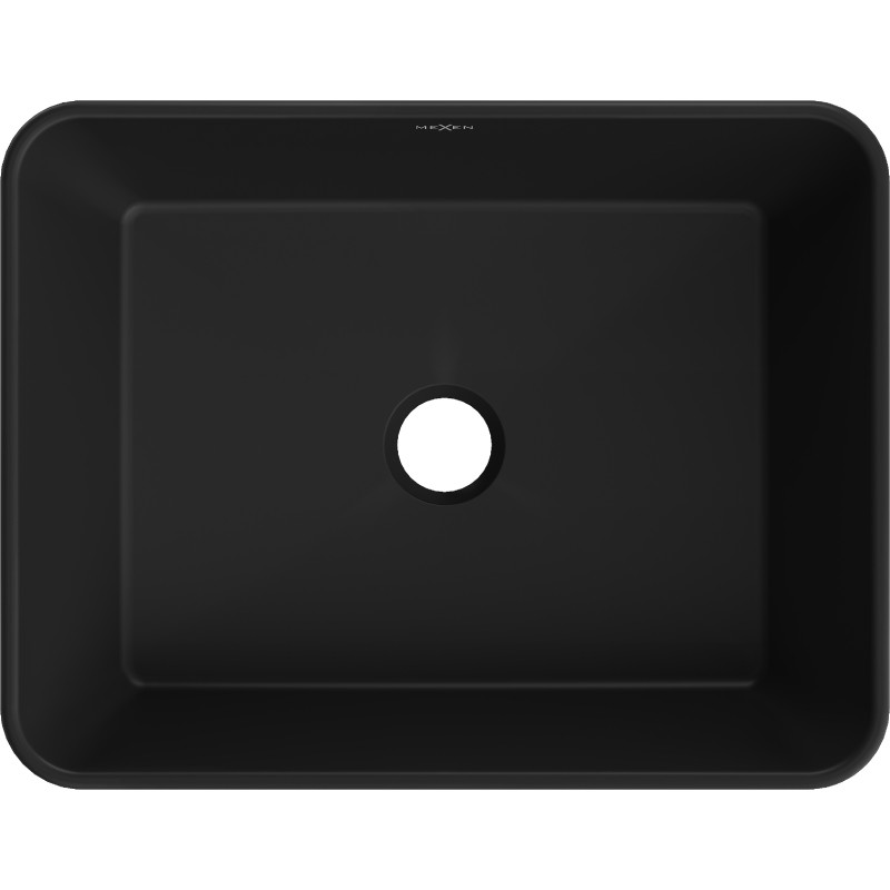 Mexen Catia opbouwwasbak 48 x 37 cm, zwart mat/zilver - 21314874