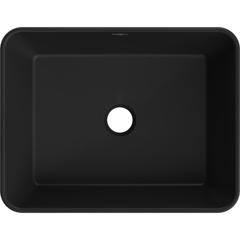 Mexen Catia lavabo da appoggio 48 x 37 cm, nero opaco/motivo oro linee - 21314877