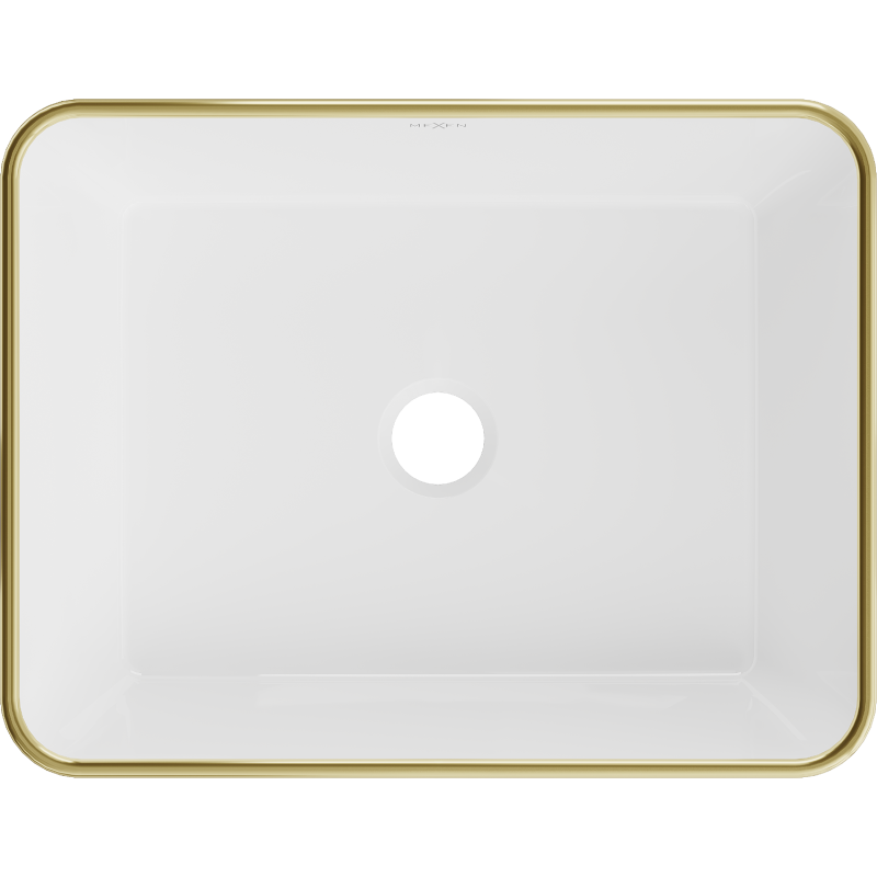 Mexen Catia countertop washbasin 48 x 37 cm, white/gold edge - 21314805