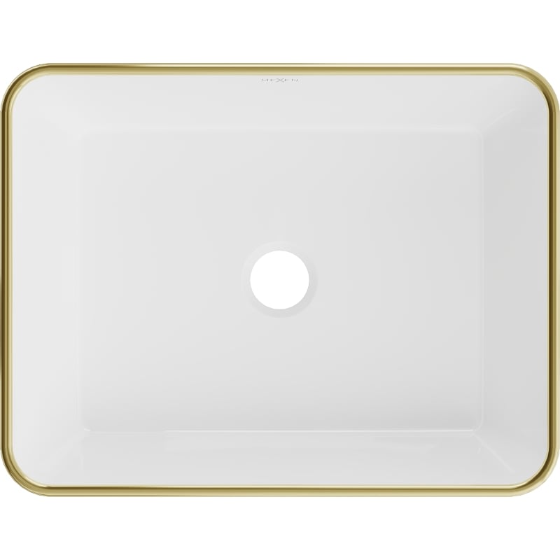 Mexen Catia countertop washbasin 48 x 37 cm, white/gold plaid pattern - 21314809