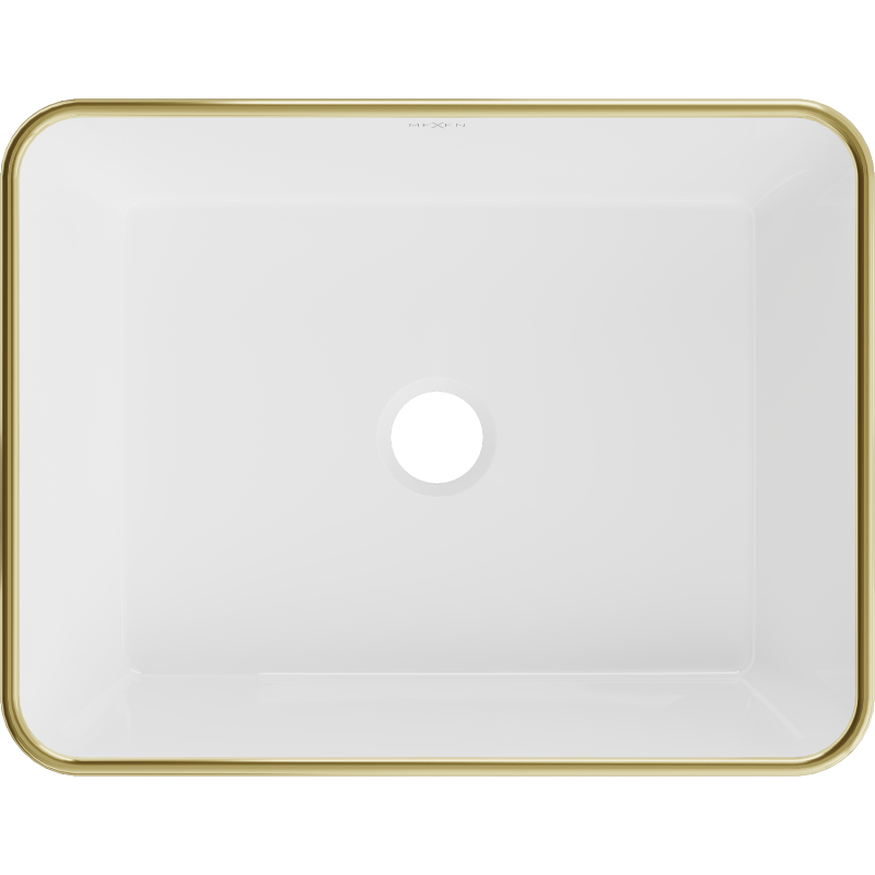 Mexen Catia opzetwastafel 48 x 37 cm, wit/goud ruitpatroon - 21314809