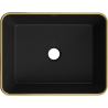 Mexen Catia opbouwwastafel 48 x 37 cm, matzwart/gouden rand - 21314875