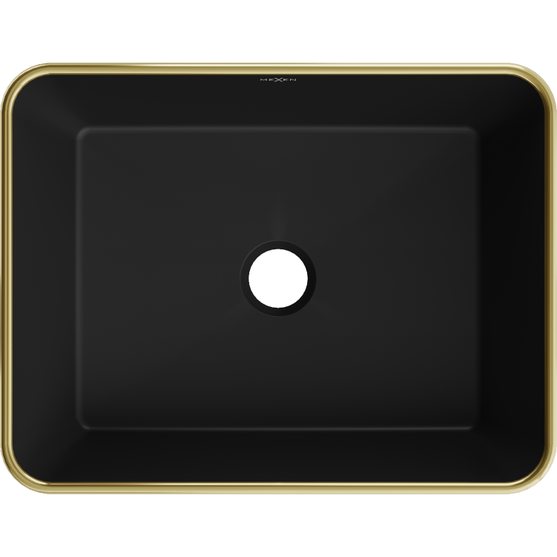 Mexen Catia lavabo da appoggio 48 x 37 cm, nero opaco/motivo a griglia dorato - 21314879
