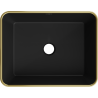 Mexen Catia lavabo de sobremesa 48 x 37 cm, negro mate/diseño de cuadricula dorada - 21314879