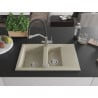 Mexen Gaspar granitspüle 1,5-kammer mit abtropffläche und küchenarmatur Duo, beige - 6507-69-671701-07
