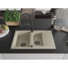 Mexen Gaspar lavello in granito 1,5 vasca con gocciolatoio e rubinetto da cucina Duo, beige - 6507-69-671701-70-B