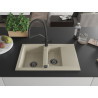 Mexen Gaspar lavello in granito a 1,5 vasca con sgocciolatoio e rubinetto da cucina Duo, beige - 6507-69-671701-70-B
