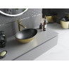Mexen Elza wastafel opbouw 40 x 33 cm, zwart mat/gouden schubbenpatroon - 21014028
